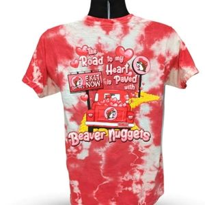 Buc-ees 2023 Valentine's Beaver Nuggets tiedye tshirt